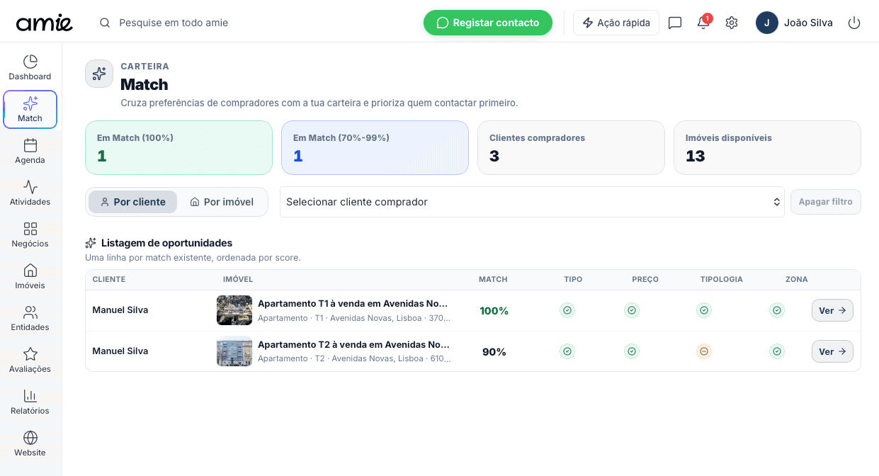 Match amie atualizado